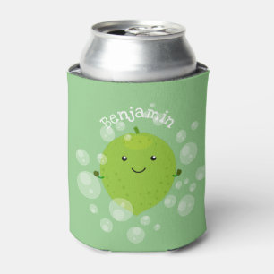 Enfriador De Latas Burbujas de cal verde suave ilustracion personaliz