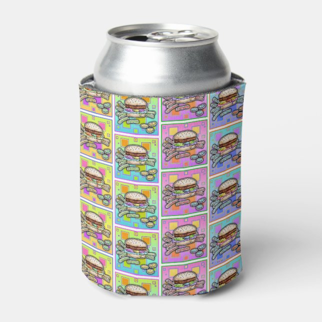 Enfriador De Latas BURGER DE ARTE POP (Hamburguesa) (Lata Anverso)