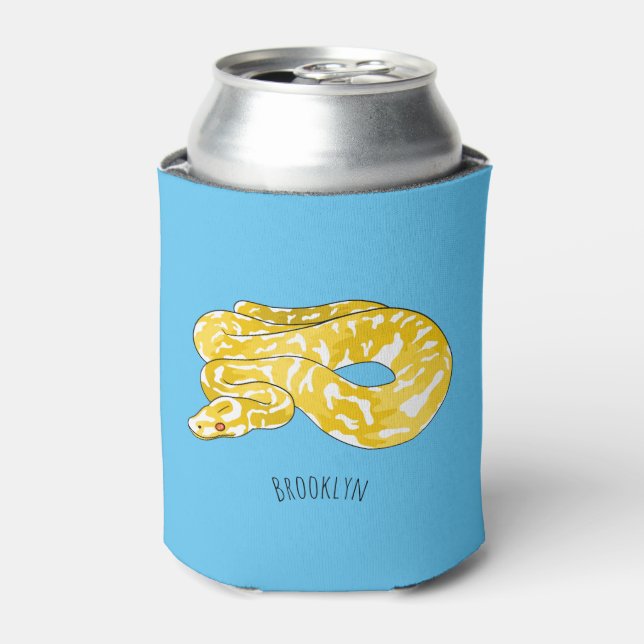 Enfriador De Latas Burmese python snake cartoon illustration (Lata Anverso)