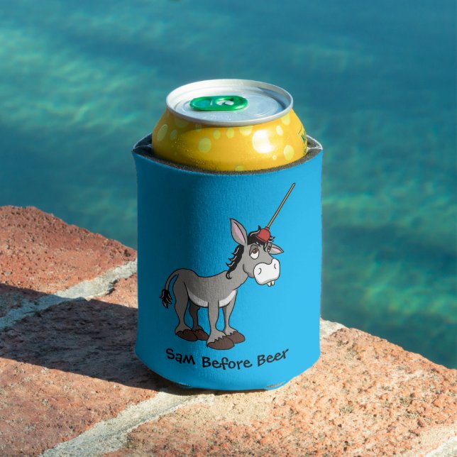 Enfriador De Latas Burro gracioso se convierte en unicornio (Piscina in situ)
