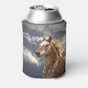 Enfriador De Latas Caballo Appaloosa corriendo en las nubes