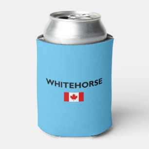 Enfriador De Latas Caballo blanco Canadá Bandera canadiense color cla