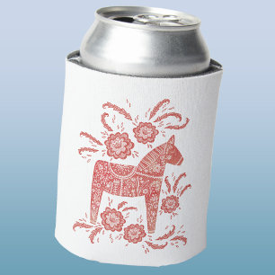 Enfriador De Latas Caballo de dala sueco rojo y blanco