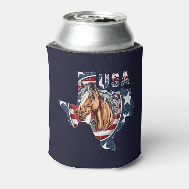 Enfriador De Latas Caballo de Esquema de Estado de Texas para Estados (Reverso de la lata)