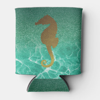 Enfriador De Latas Caballo de mar dorado y Refrigerador de bebidas Pu
