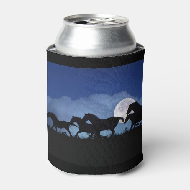 Enfriador De Latas Caballo salvaje y Copa de la Luna (Lata Anverso)
