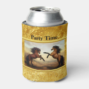 Enfriador De Latas Caballos Borradores Friesios en un valle montañoso