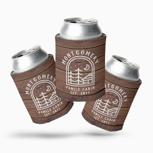 Enfriador De Latas Cabaña Rústica Familiar Madera Oscura Personalizad