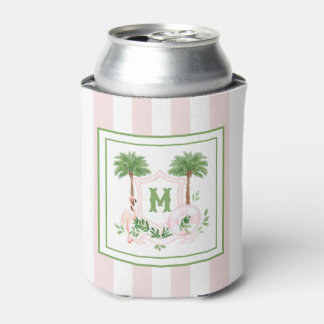 Enfriador De Latas Cabana Stripes Palm Beach Monogram Crest