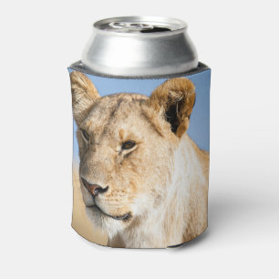 Enfriador De Latas Cabeza de león safari animal gato grande foto