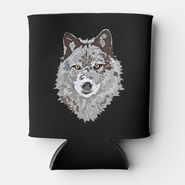 Enfriador De Latas Cabeza de lobo estilizada (Anverso)