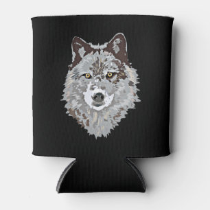 Enfriador De Latas Cabeza estilizada del lobo