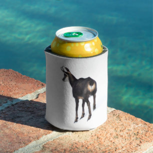 Enfriador De Latas Cabra alpina de montaña Chamois minimalista en la