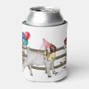 Enfriador De Latas Cabra de cumpleaños con mensaje sorpresa en la par