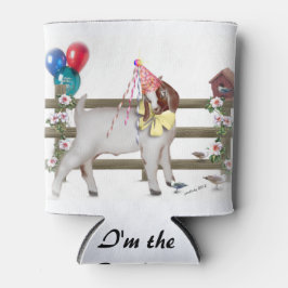 Enfriador De Latas Cabra de cumpleaños con mensaje sorpresa en la par