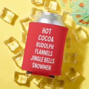 Enfriador De Latas Cacao Caliente Rudolph Franela Campanas de Navidad