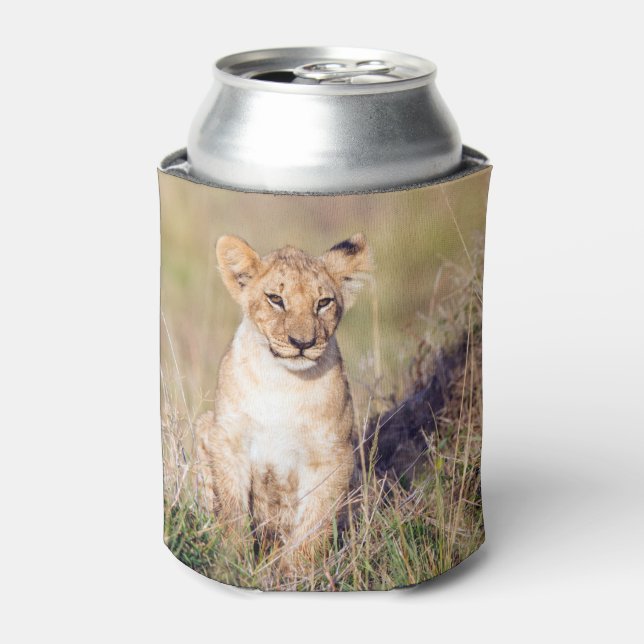 Enfriador De Latas Cachorro de león en África. Foto (Lata Anverso)