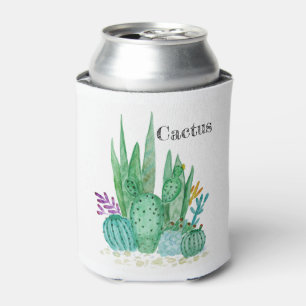 Enfriador De Latas Cactus acuarela cactus flores florales desierto fl