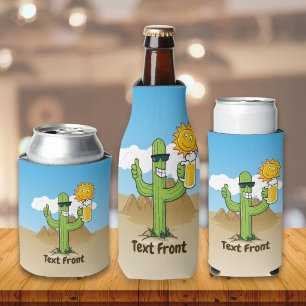 Enfriador De Latas Cactus con cerveza