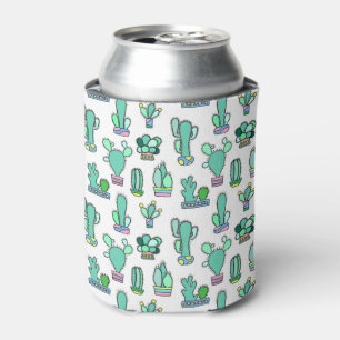 Enfriador De Latas Cactus de la verde menta y modelo suculento de la