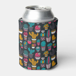 Enfriador De Latas Cactus dibujado mano en modelo del estilo del