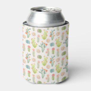 Enfriador De Latas Cactus en colores pastel suave y modelo suculento