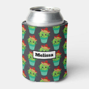 Enfriador De Latas Cactus en un patrón de Sombrero