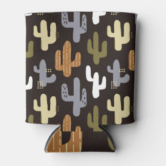 Enfriador De Latas Cactus escandinavos, fondo vintage sin costuras.