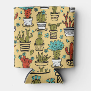 Enfriador De Latas Cactus Succulent: Esbozo dibujado a mano