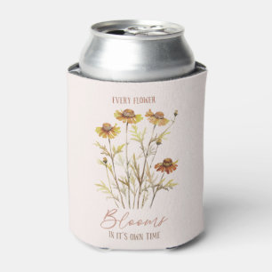 Enfriador De Latas Cada flor florece en su propio tiempo -floral rúst
