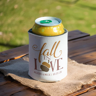 Enfriador De Latas Caer enamorada   Favor Personalizado De Acorn Otoñ