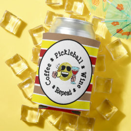 Enfriador De Latas Café, Pickleball, Vino, repite adicto al pellebol