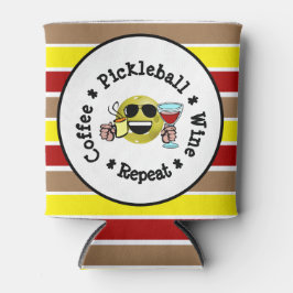 Enfriador De Latas Café, Pickleball, Vino, repite adicto al pellebol