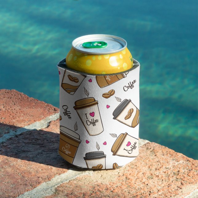 Enfriador De Latas Cafés, Frijoles, Amante del Café, Corazones (Piscina in situ)