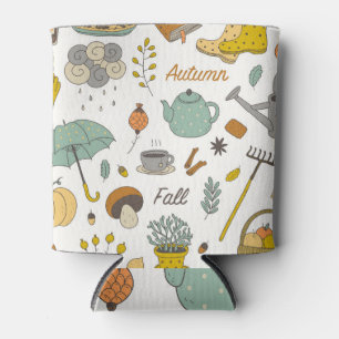 Enfriador De Latas Caída de mano dibujada: colorido conjunto de cosec