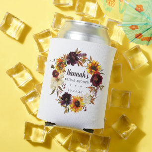 Enfriador De Latas Caída Rústica Personalizado floral de girasol duch