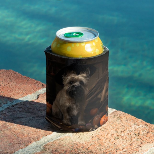 Enfriador De Latas Cairn Terrier arroja calabazas de Halloween Scary (Piscina in situ)