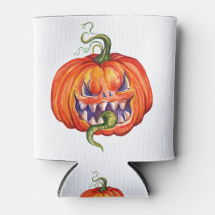 Enfriador De Latas Calabaza de Halloween asustada