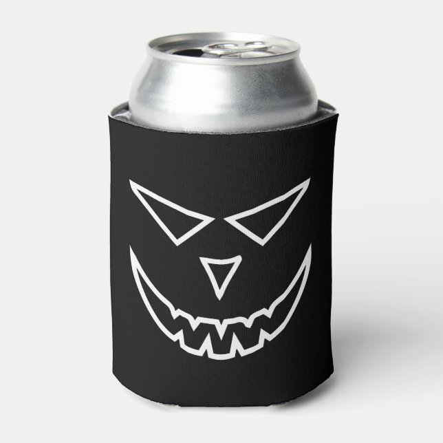 Enfriador De Latas Calabaza de Halloween Cara enojada (Lata Anverso)
