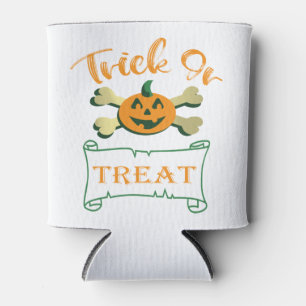 Enfriador De Latas Calabaza de Halloween con truco o tratar cruces
