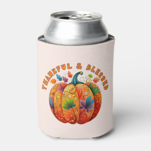 Enfriador De Latas Calabaza de otoño bendita y agradecida