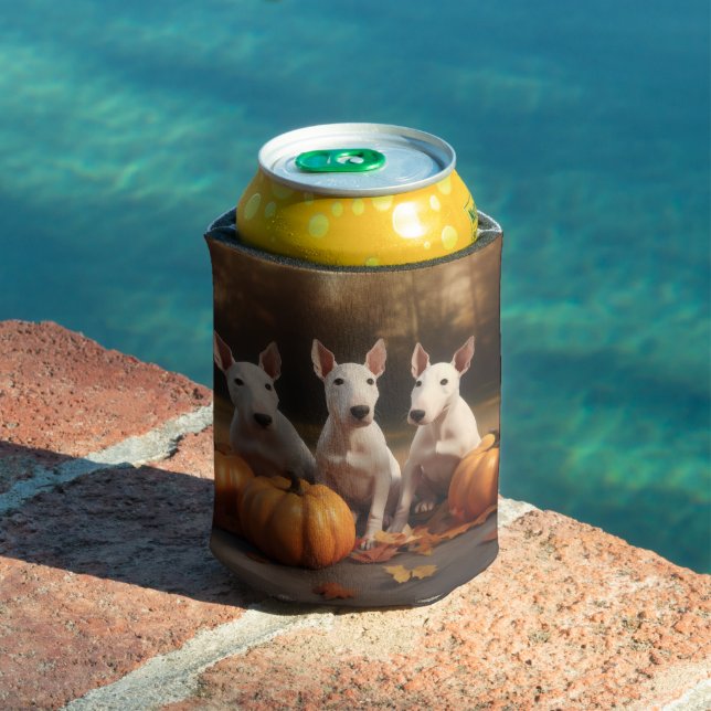 Enfriador De Latas Calabaza deslumbrante del otoño con cachorro de ca (Piscina in situ)