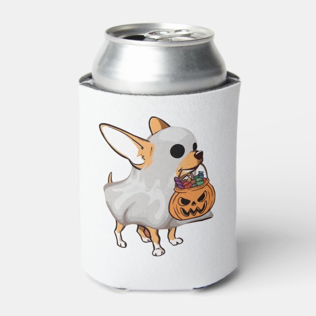Enfriador De Latas Calabaza fantasma de Chihuahua (Lata Anverso)