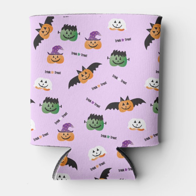 Enfriador De Latas Calabaza Jack O Lantern Vestimenta Halloween (Anverso)