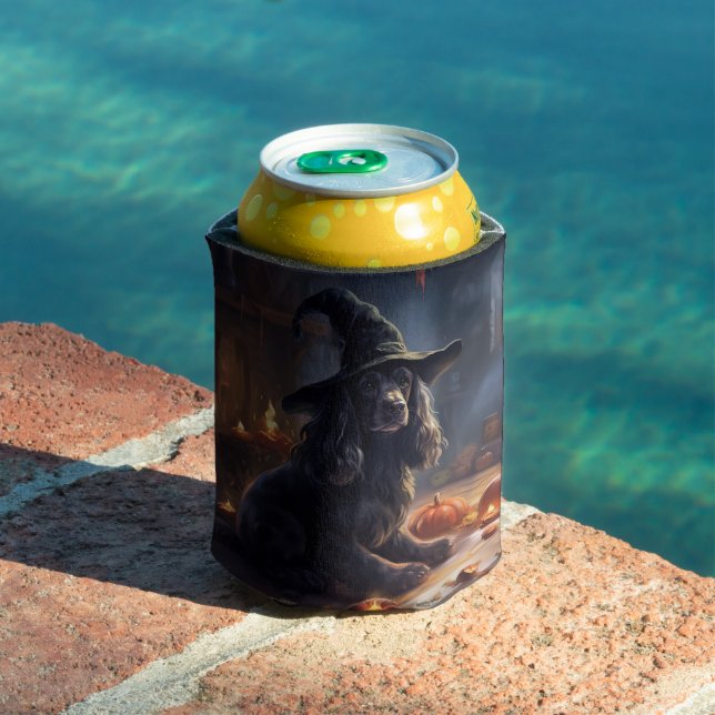Enfriador De Latas Calabazas de Cocker Spaniel Halloween Scary (Piscina in situ)
