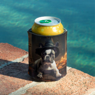 Enfriador De Latas Calabazas de Halloween de Bulldog Francés Espeluzn