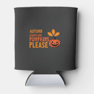 Enfriador De Latas Calabazas De Hojas De Otoño Por Favor Calabaza De
