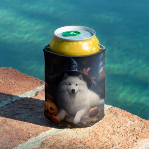 Enfriador De Latas Calabazas Samoyedo Halloween Asustadizas