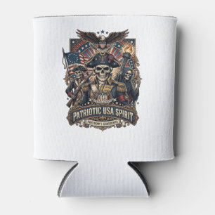 Enfriador De Latas Calavera Colonial Patriótica Comandante Oscuro Pat
