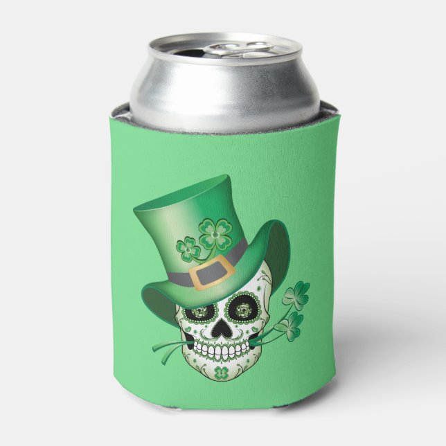 Enfriador De Latas Calavera de azúcar irlandesa (Lata Anverso)